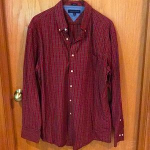 Hilfiger Red Plaid Men’s Shirt XL